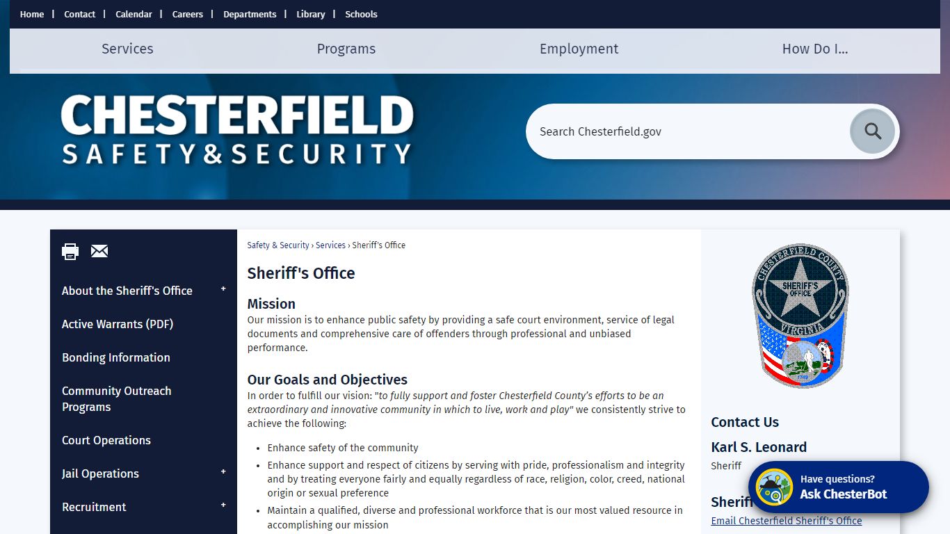 Sheriff's Office | Chesterfield County, VA