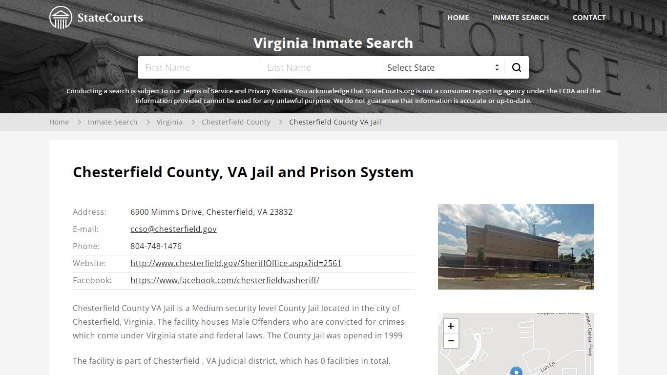 Chesterfield County, VA Jail and Prison System - State Courts